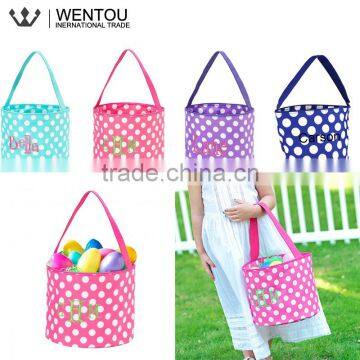 Monogrammed Chevron Polka Dot Easter Trick Or Treat Bag photo-3