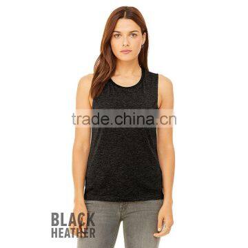 Bella+Canvas Women's Flowy Scoop Muscle Tank Top - 65% poly 35% viscose, has low cut armholes and comes with your logo