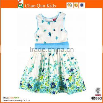 Latest Summer Custom Designs Flower Printing Net Fomal Kids Dresses photo-2