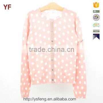 Fancy Cardigan Girl Print Kids Sweater Clothes