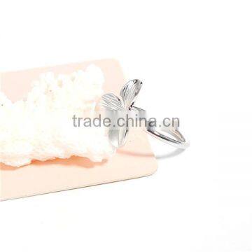 Copper Unadjustable Rings Silver Tone Leaf photo-2