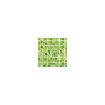 Green Mix Glazed Ceramic Mosaic Tiles 315x294 mm For Kitchen Wall