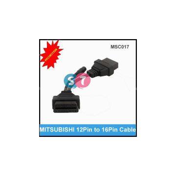 12 Pin to OBD OBDII 16 Pin Cable for Mitsubishi Diagnostic Adapter Cable Male to Female Extension Cable