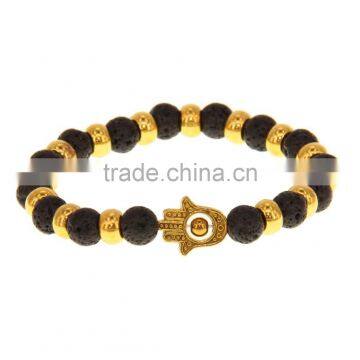 Fashion Black molten rock palm yoga DIY Bracelet