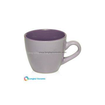 7oz Personalized two-tone dark color interior light color exterior ceramic espresso coffee mug