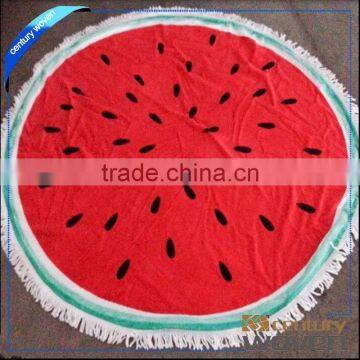 Wholesale good quality watermelon shape round beach towel