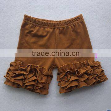 Best selling baby girls summer icing shorts solid color children cotton ruffle shorts