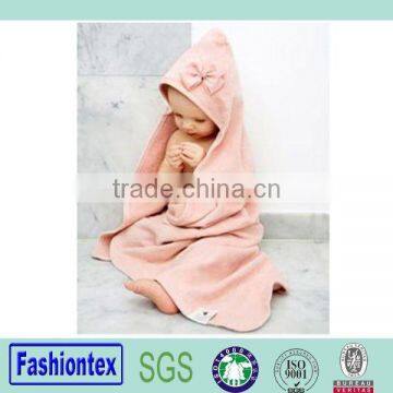 Wholesale kids hooded poncho towel hooded baby bath cotton towel pink hooded towel