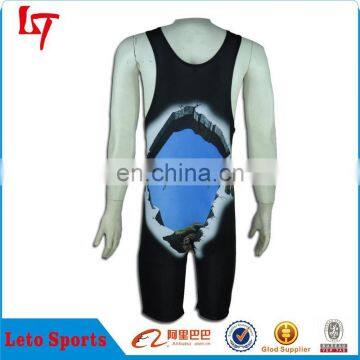 Hot Sale Men's Professional Suit /Sublimation Dinosaur Wrestling Uniforms