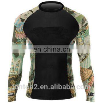 Custom Lycra Male Mens Sublimated Rash Guard Rashguard for Running