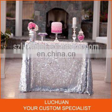 Shiny Sliver Sequins Wedding Party Overlay Square Table Cloth