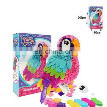 Colorful Animal Parrot Shape Handmade Cushion For Kid Educational Toys