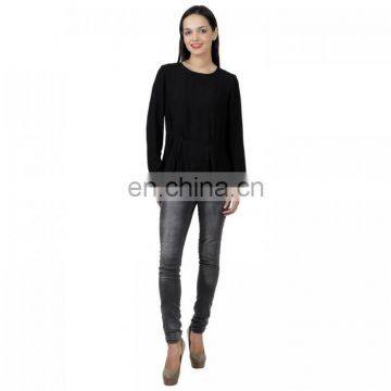 Black Super Classy Partywear Full Sleeve Top for girls