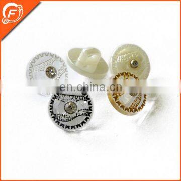 fancy plating abs with stone button for garment