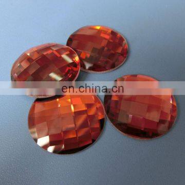 30mm Round Glass Flat Back Stone for Garment Decoration