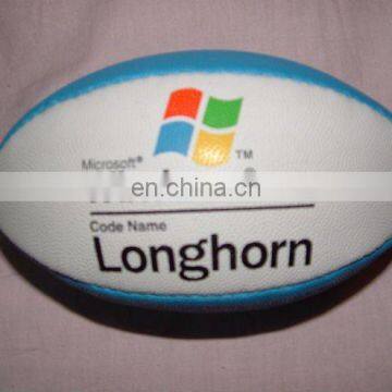 Hand Stitched Match Rugby Ball Rubber Top With Custom Design