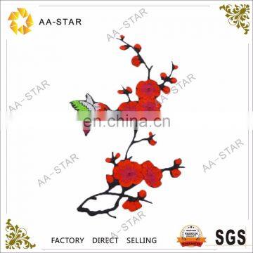 Plum blossom floral embroidery applique design for girls