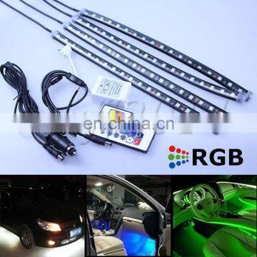 4x30cm LED RGB interior light knight rider scanner foot light with remote controller