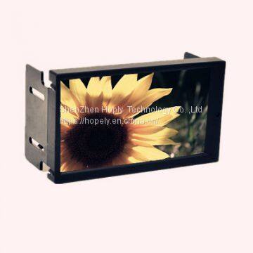 2 DIN 6.95 Inch LED Touch Screen Monitor with VGA for Car PC , Double DIN VGA Car Display with AV2 Reverse Camera First