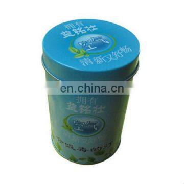 Round tea tin box