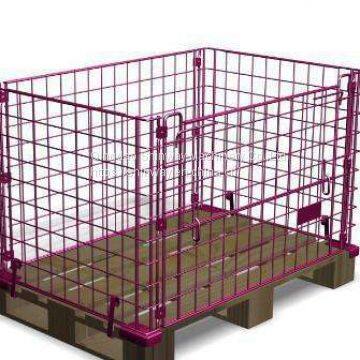 Collapsible stackable mesh metal forklift safety cage