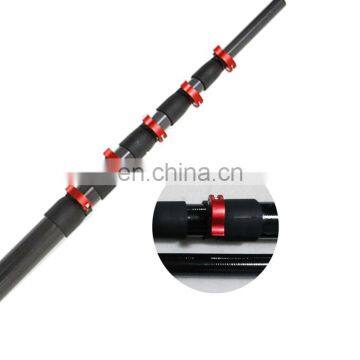 High strength telescopic carbon fiber pole with lock