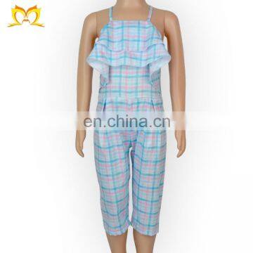 Girl Pink And Light Blue Plaids Ruffle Playsuit One Piece Jumpsuit Baby Boutique Bodysuit