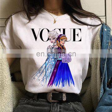 European and American Fashion Princess Print Summer Casual Short-sleeved Fashion Brand Lady T-shirt photo-3