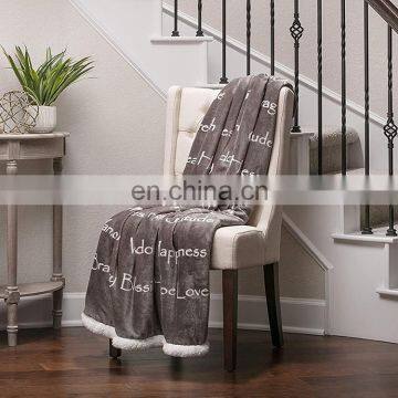 Gift For Her Fleece Throw Blanket - Inspirational Blanket, Grey Sherpa Healing Blanket photo-2