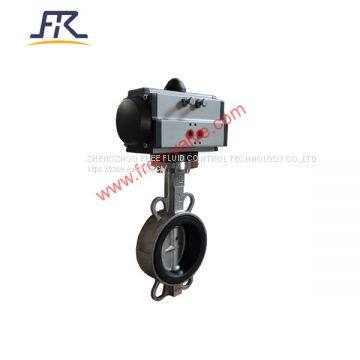 Pneumatic Regulating control Soft Sealing SS304 Butterfly Valve