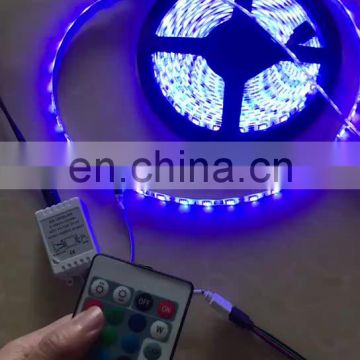 SMD 5050 led strip 300 leds rgb color changing light with DC12V adaptor and 24 keys remote