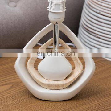 Simple Geometry Custom Restaurant Table Decoration Ceramic Base Cheap Nordic Bedside Lamps for Hotel photo-5