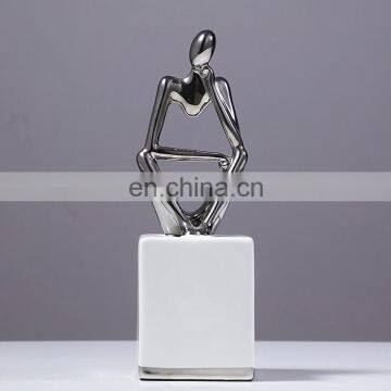 Modern Nordic interior decoration accessories thinker ceramic abstract figure ornament