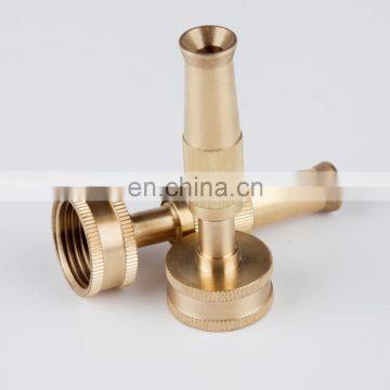 4" Adjustable Brass Garden Nozzle Fitting Brass Knurled High Pressure For Water From Spray To Jet Metal Hose Nozzle photo-4
