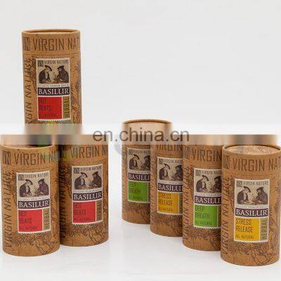 Wholesale Custom Kraft paper tube tea canisters herb nature packaging