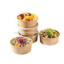bowl kraft 750cc deli food paper salad bowl disposable containers 750ml brown kraft packaging