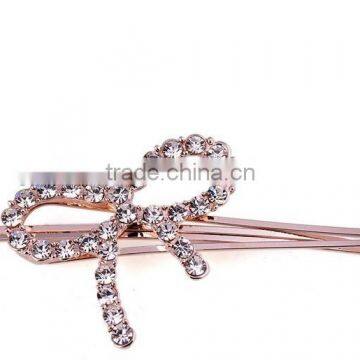 2015 new model FY0070 fashion bow knot hair barrette clip wholesale full diamond