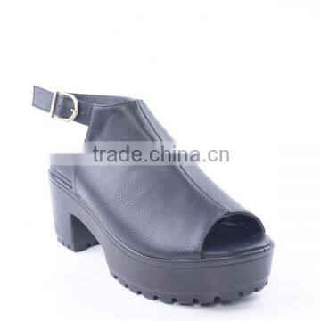 Wholesale Platform Woman Slingback Chunky Heel Buckle Sandals New Design photo-2