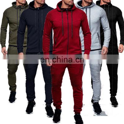 Men's high quality men's casual sports plus size cotton long-sleeved cardigan jogger suit custom hoodie S-4XL