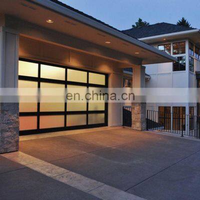 Canada Industrial Sectional Electric Automatic Low-E Glass Aluminum Garage Door With Motor