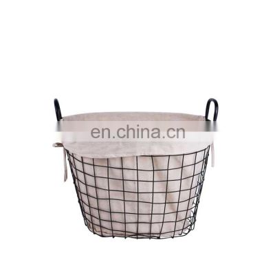 K&B wholesale hot sale eco-friendly metal frame fabric inside laundry basket for bathroom