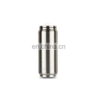 Custom Logo 500ML Stainless Steel Cola Can Shape Travel Cup With Straw Lid