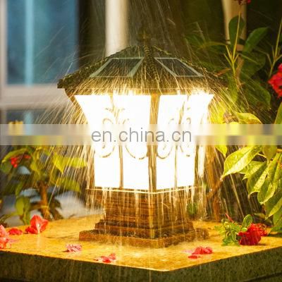 Outdoor 20W Solar Street Light Courtyard Garden Stone Gate Landscape Post Modern Solar Pillar Light