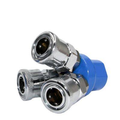 SMV SMY Round Tee C-type Two-way Three-way Pneumatic Connector Air Pump Compressor Quick Coupler photo-2