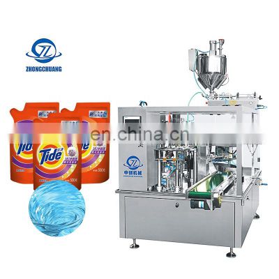 Stand Up Beverage Spout Pouch Filling Machine Liquid Detergent Sauce Paste Premade Bag Automatic Packing Machine