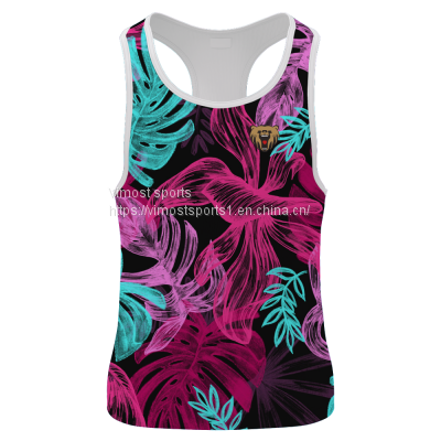 Customized Singlet of Good Quality with Leaves Pattern