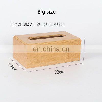 Natural Bamboo Eco-friendly Tissue Storage Box Multi-function Dinning Room Living Room Toilet Tissue Box photo-3
