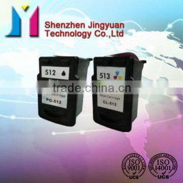 Remanufactured ink cartridge for Canon PG512/CL513 for canon pixma ip2700/mp240/mp250/mp260/mp270/mp280/mp480/49 with reset chip