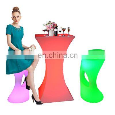 glowing chair /LED Lighting Plastic Bar Chair Stool Multi Color Changing Luminous Party Tables and Chairs LED Furniture