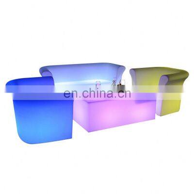 2022 High Quality Modern Luxury Led Sofa Table Led Night Club Furniture Sofas for Home Plastic White Outdoor Sofa photo-2